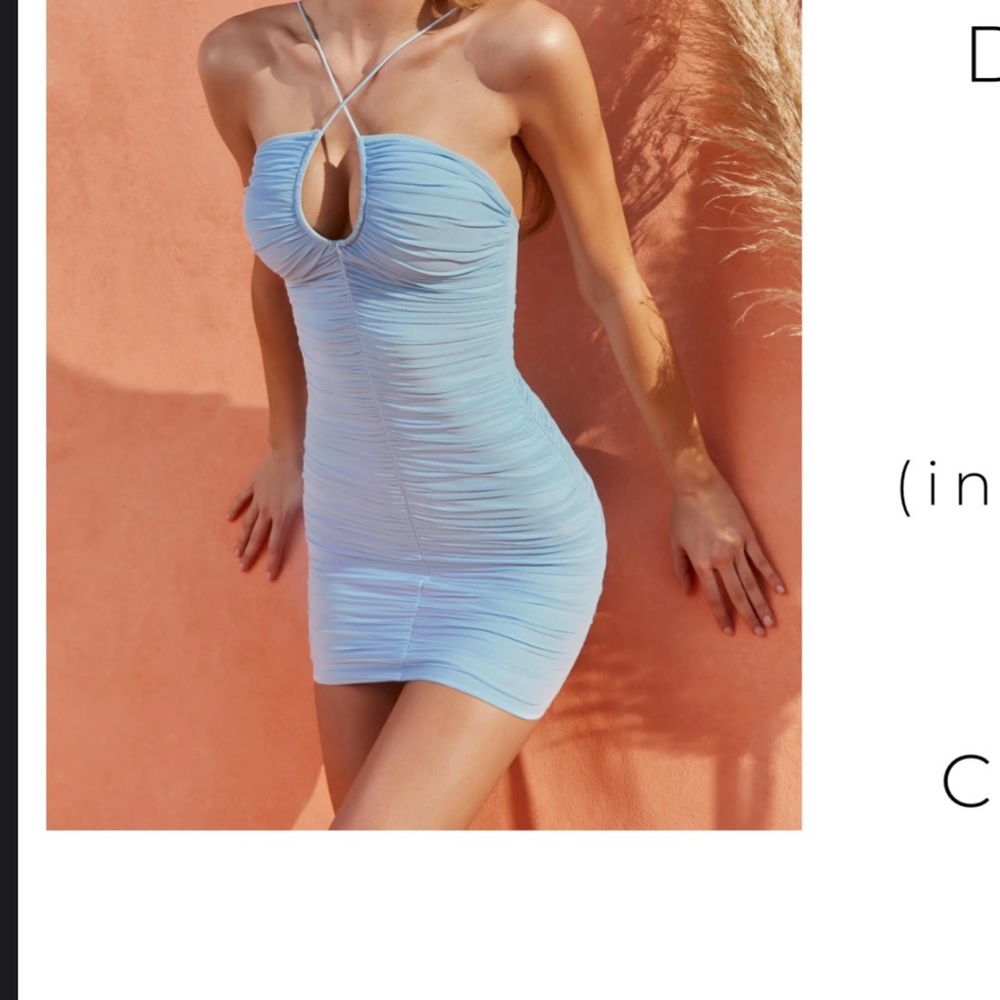 Tight baby blue dress